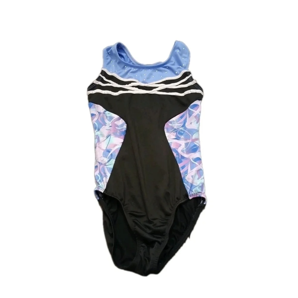 Freestyle Girls Dance Costume Gymnastics Leotard Size: 10/12 Rhinestone Purple